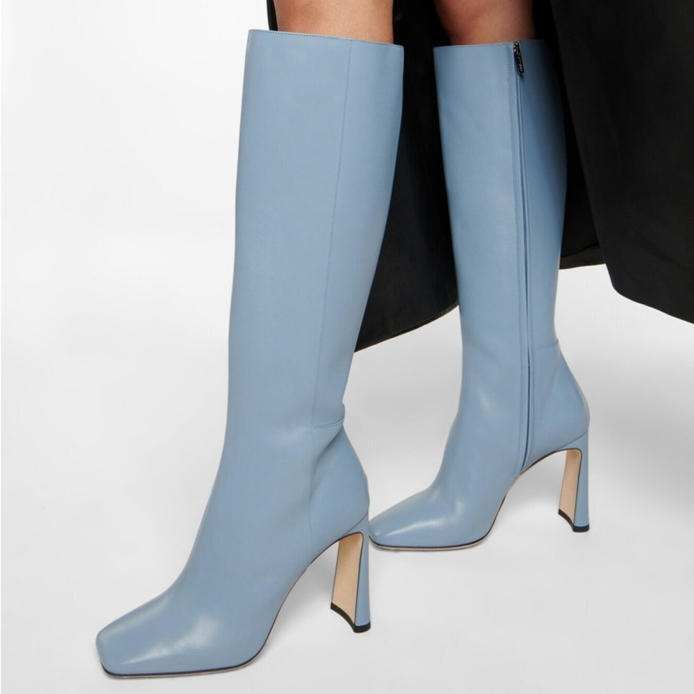 Jimmy Choo Kinsey 95 Leather Knee High Boots - Picture 3 of 11